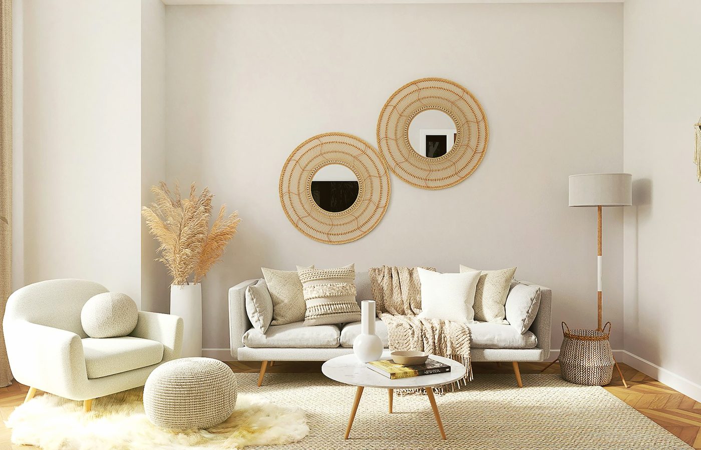 Calm luxury living room, private and safe